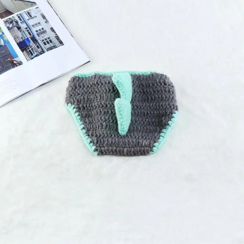 54DF 2 قطعة بدلة التصوير الفوتوغرافي لحديثي الولادة مصنوعة يدويًا من القطن المحبوك قبعة وتتسابق #4