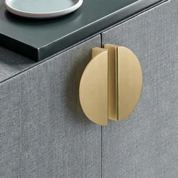 American Half Moon Handles for Cabinets and Drawers Cupboard Knobs Aluminum Furniture Handles Golden Black Semicircle Matte Pull