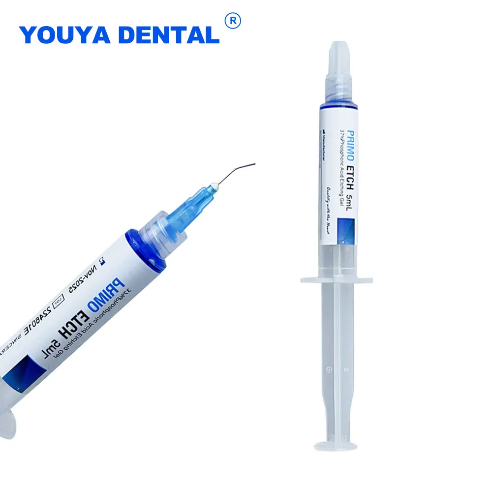 1PC 5ml Blue Etching Gel Dental 37% Phosphoric Acid Ortho Bracket Adhesive Bonding Syringe Composite Resin with Irrigation Tip