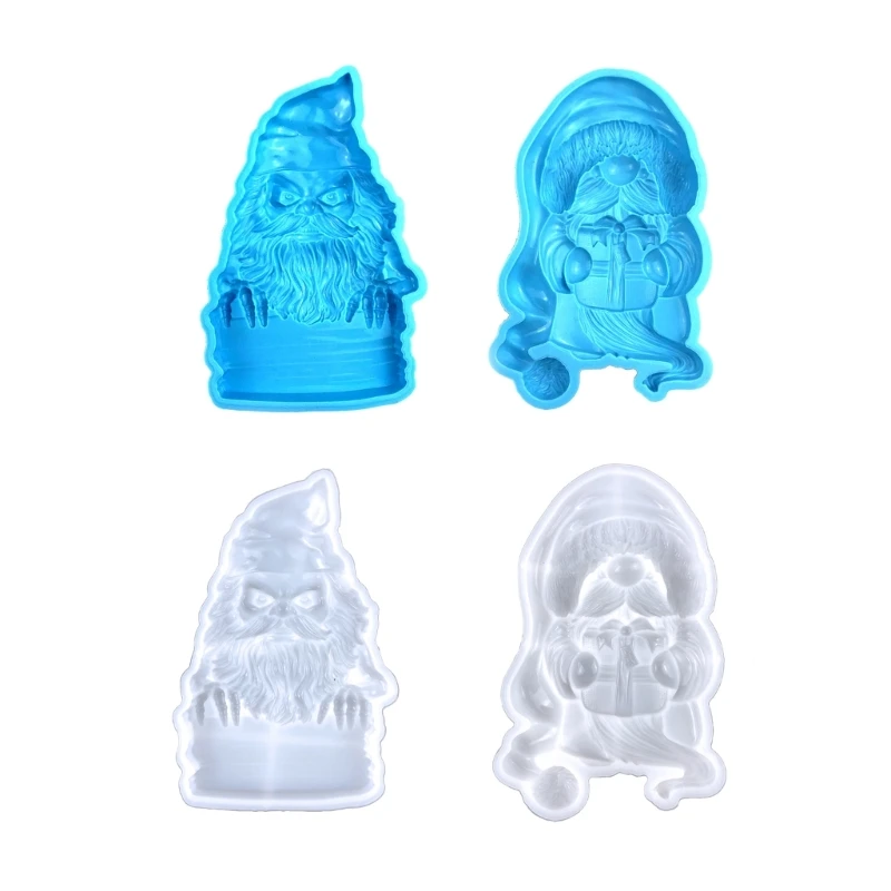 

DIY Christmas Santa Wall Decoration Silicone Mold Crystal Faceless Dwarf Mold Handmade Home Plaster Mold Ornament R3MC