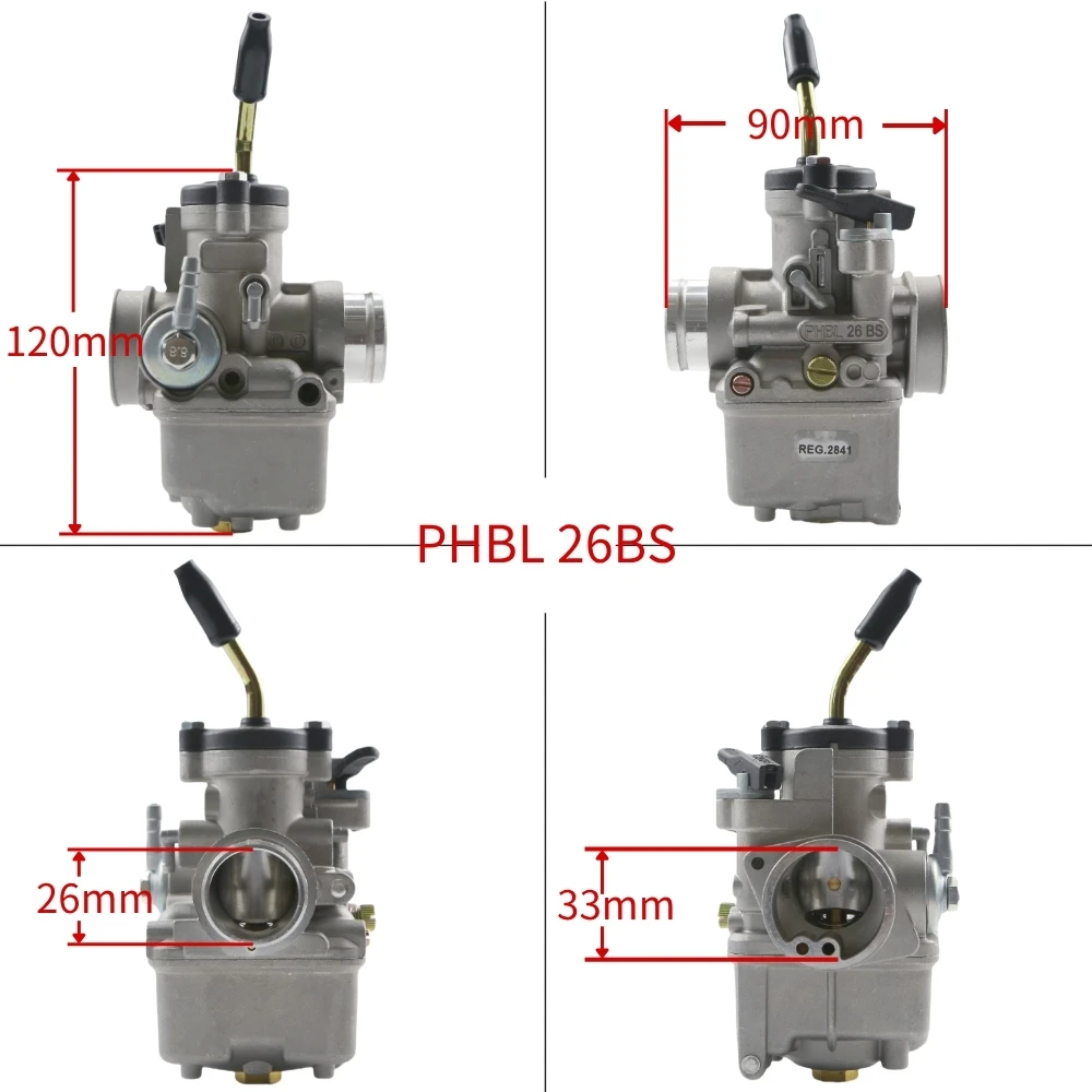 PHBL 26BS Carburetor For Dellorto Vespa PX150 PX200 Yamaha DT125 DT175 Aprilia RS125 26mm 2 Stroke
