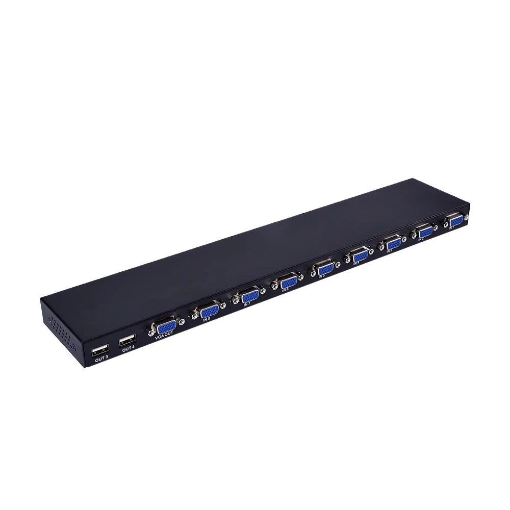 

FJ-810UK-M 8 Port Usb2.0 Kvm Switch With Desktop Controller 8 In 1 Out With Infrared Controller Metal Case