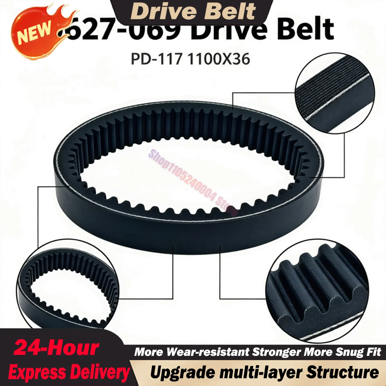 For Arctic Cat TZ1 LXR LTD Z1 1100 EFI 0627-069 For Ski-Doo Freestyle Session 300F Snowmobile Drive Belt Transfer Belt 417300326