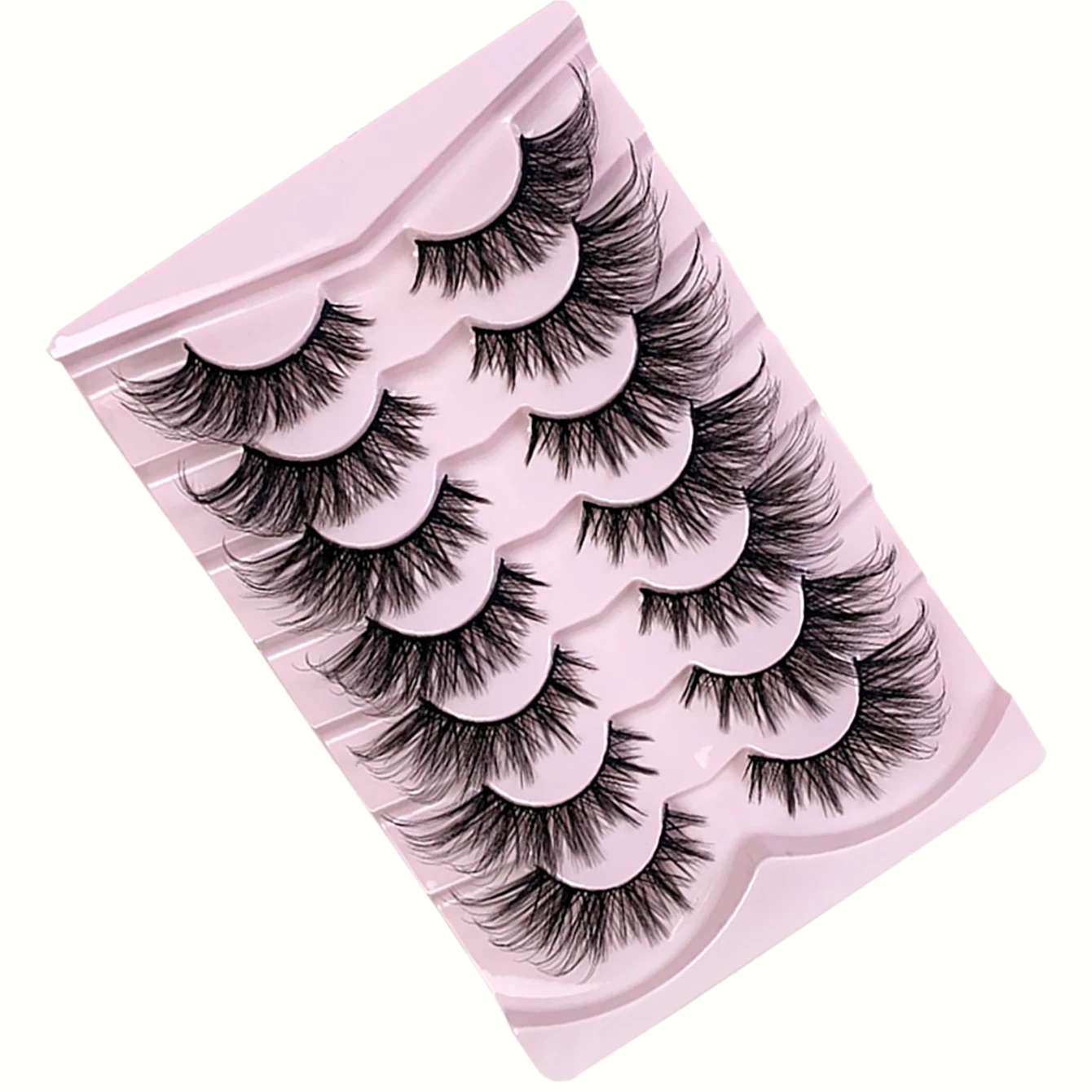 مجموعة جديدة من رموش المانجو ذات الجذع الأسود الرموش الصناعية مكونة من 7 أزواج مع ذيل ممتد لمرحلة المكياج اليومي رموش صناعية