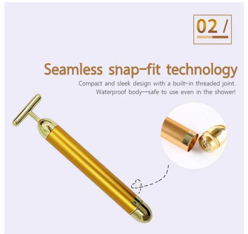 Or visage minceur énergie beauté barre impulsion raffermissant visage rouleau masseur ascenseur peau resserrement rides vibrant visage outil