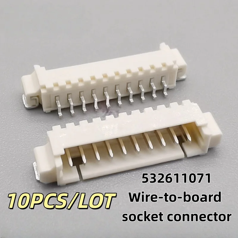 

10PCS/LOT 532611071 532611071 0532611071 SMD-10PIN P=1.25mm Wire-to-board socket connector New and Original