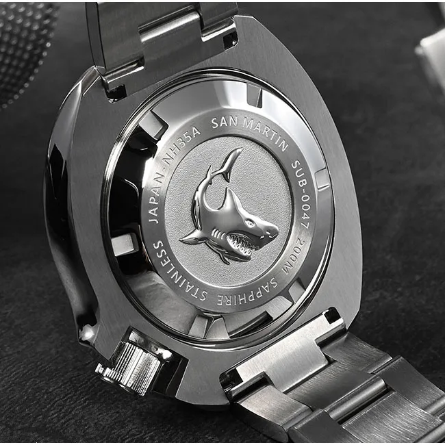 San Martin Men Diver Watch Automatic Watches Turtle Mechanical Wristwatch 20Bar Waterproof C3 Luminous Ceramic Bezel Sapphire