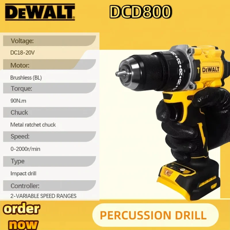Dewalt compacto sem fio broca motor sem escova chave de fenda multifuncional unidade casa recarregável ferramentas elétricas