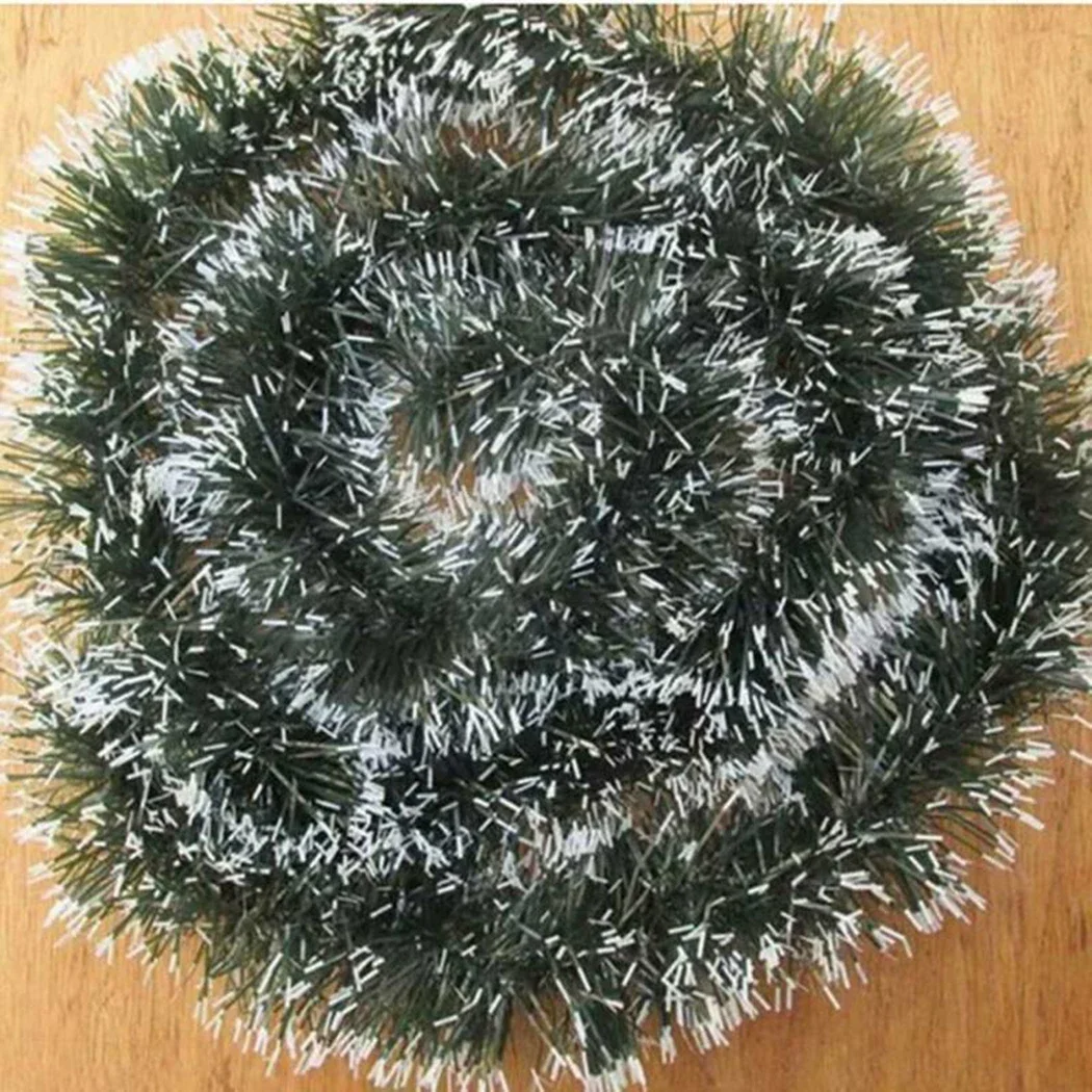 5 Pcs Christmas Artificial Rattan Decoration Chunky Tinsel Xmas Tree Pendant Garland Ornaments For Home Party Decor 2M (6.5Ft)