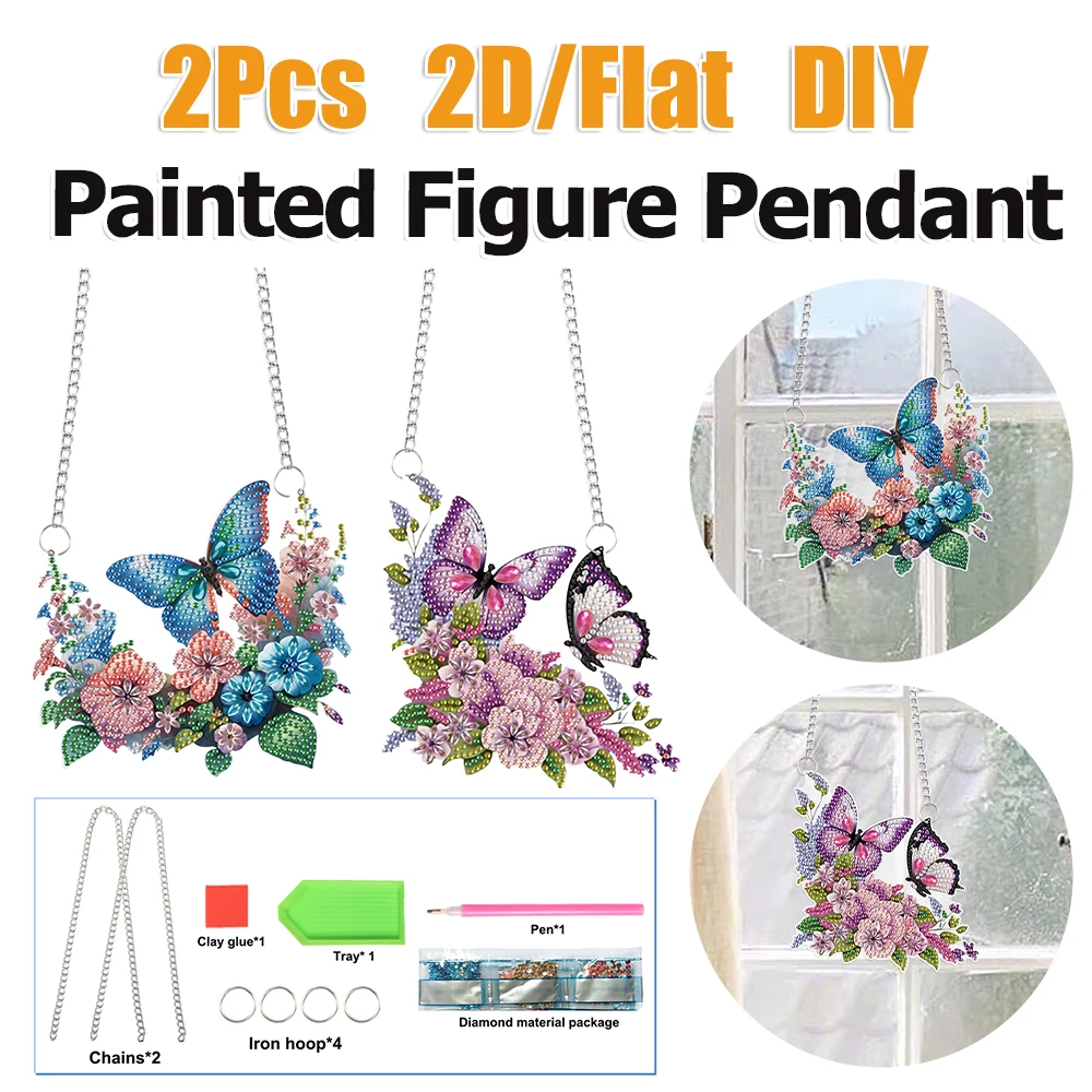 

Flower Fairy Special Shape Diamond Painting Hanging Pendant Diamond Painting Decor DIY Diamond Art Pendant Kit for Art Crafts