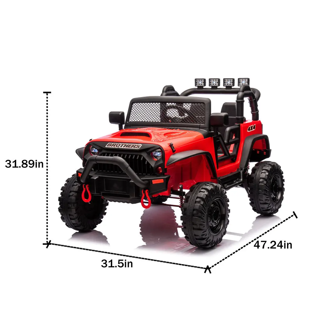 24V Kids Ride On 400W Elektrisches Spielzeugauto mit Elternkontrolle, Vierradaufhängung, LED-Suchscheinwerfer vorne und hinten, mit Bluetooth, MP3