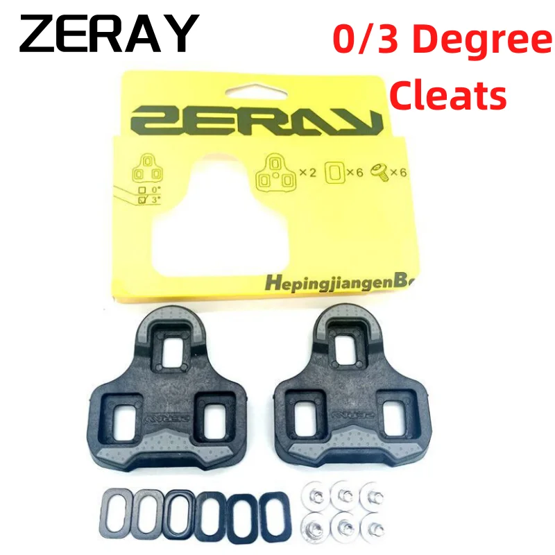 ZERAY Cleats Self-Locking Pedals Anti-Slip Ultralight Compatible forKEO Road Bike 0/3 Degree and Covers Bicycle Accessories