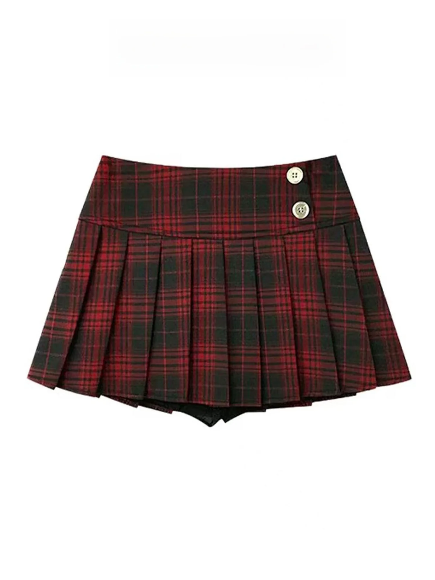 

Retro American JK Sle Low Waist Plaid Ultra-ort Skirt Women's Spring Autumn New Spicy Girl Anti-Light A-Line Gored Skirt