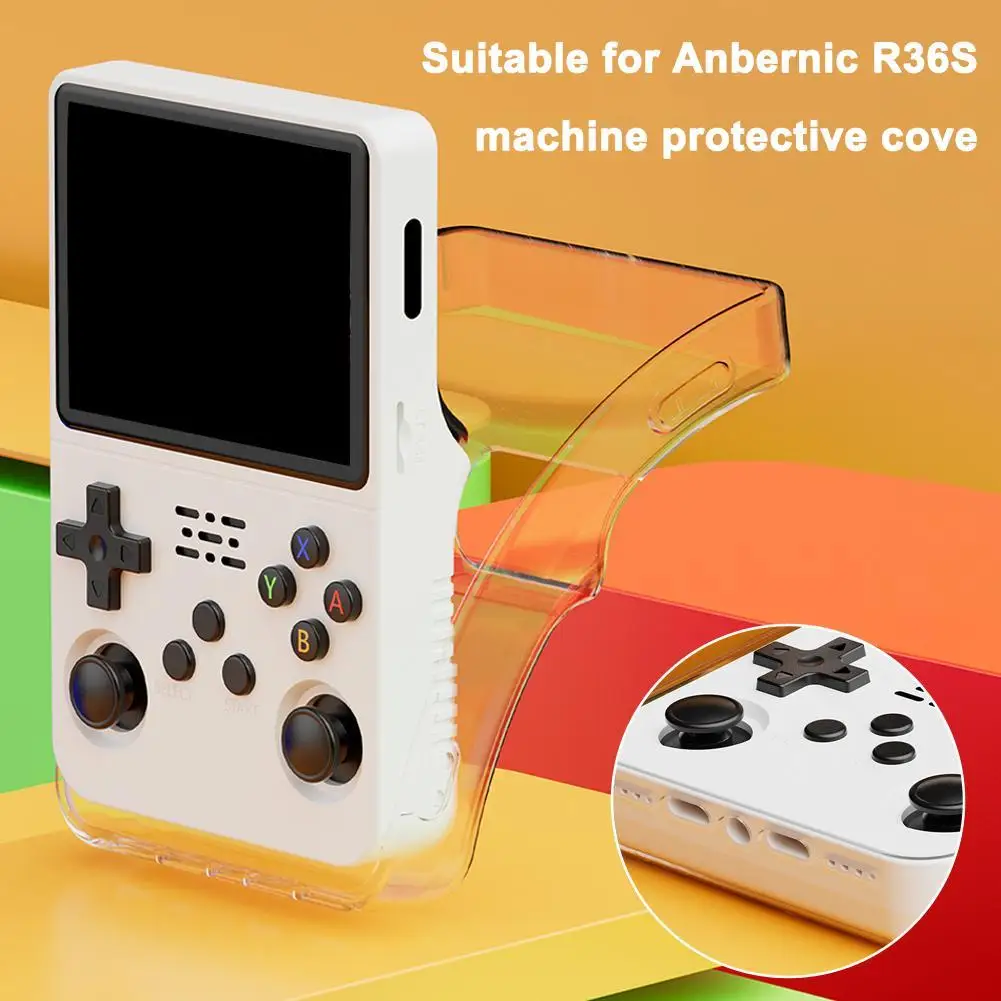 

Portable Game Console Protective Case For R36S Transparent TPU Protective Cover AntiScratch Storage Box Washable Case For R36S