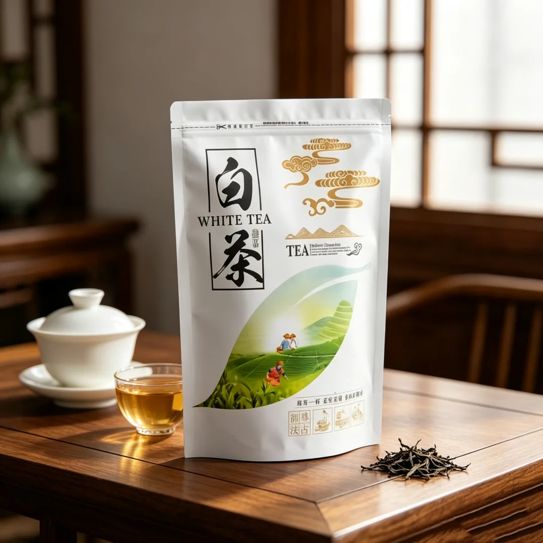 Té Blanco Chino Baihao Sliver Needle en Bolsa con Cierre, Té Blanco Laobaicha Chino en Bolsa Sellable