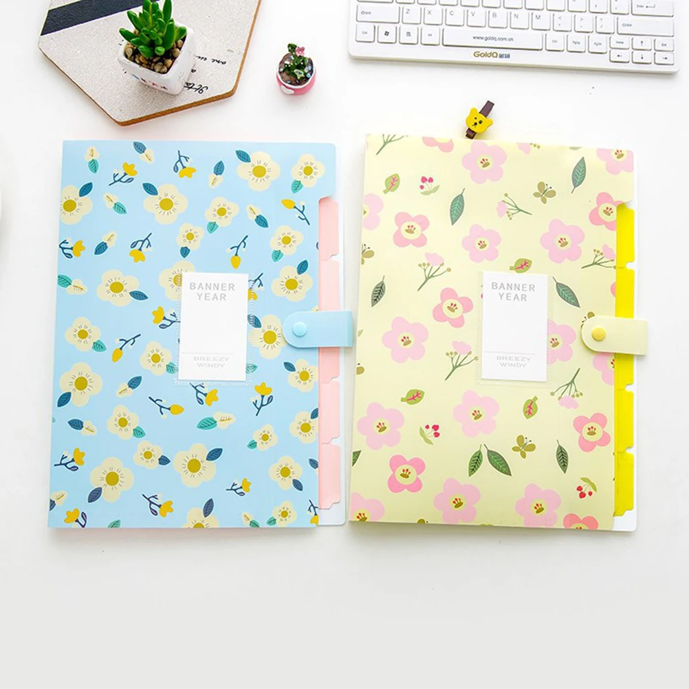 

8 Pocket File Folder ganizer A4 Size Plastic Documents Holder Floral Design Ideal Home Office School Use