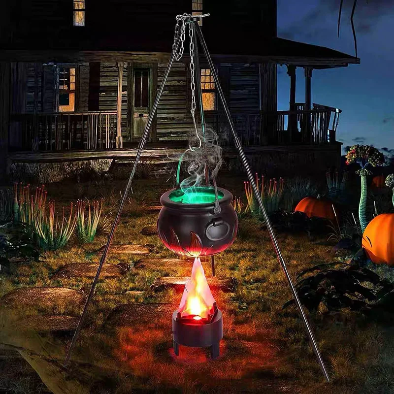 Halloween Lights Ornament Decoration Props Ornament Scene Atmosphere Yard Installation Outdoor Yard Witch Witch Jar