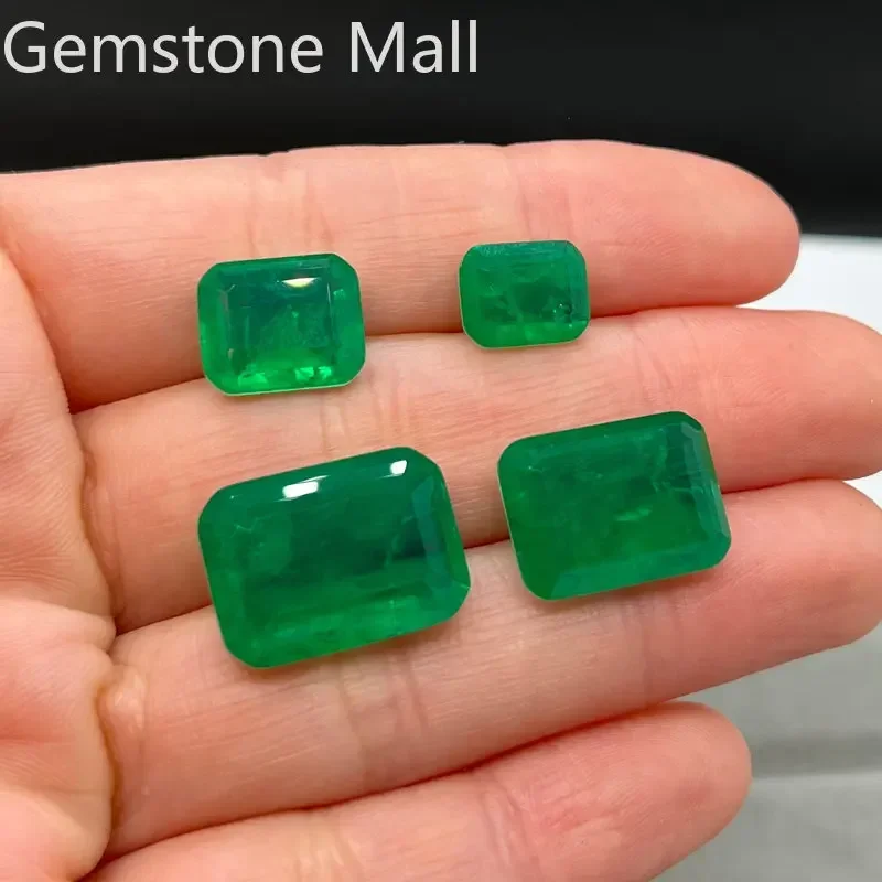 أحجار كريمة باللون الزمردي الأخضر لمتاجر المجوهرات ، كريستال تم إنشاؤه في المختبر ، صنع الإنسان عالي الجودة ، سعر الجملة ، مورد سهل الاستخدام