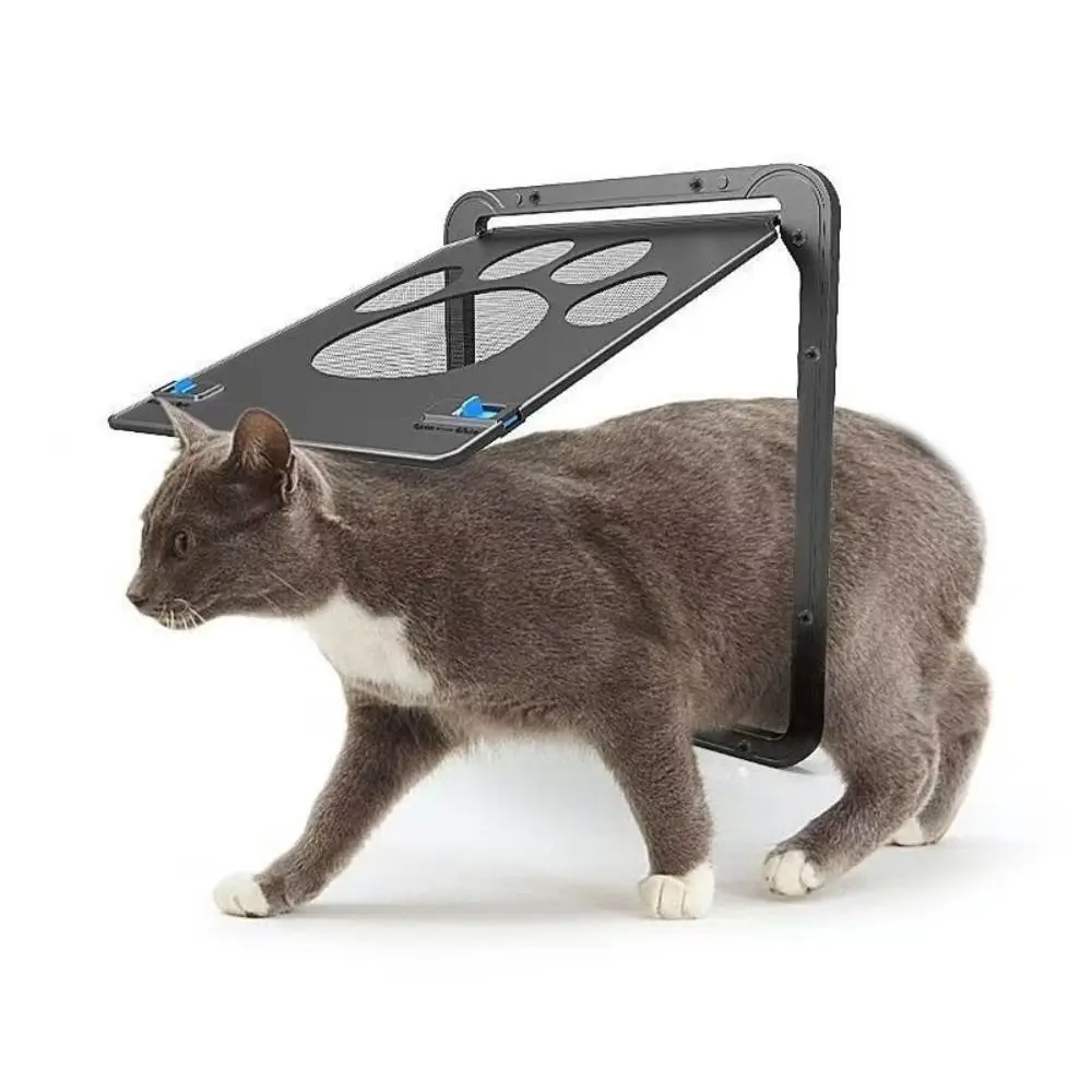 Plastic Pet Lockable Screen Door Magnetic Flap Weatherproof Dog Flap Door Ventilation Automatic Lock Magnetic Screen Door