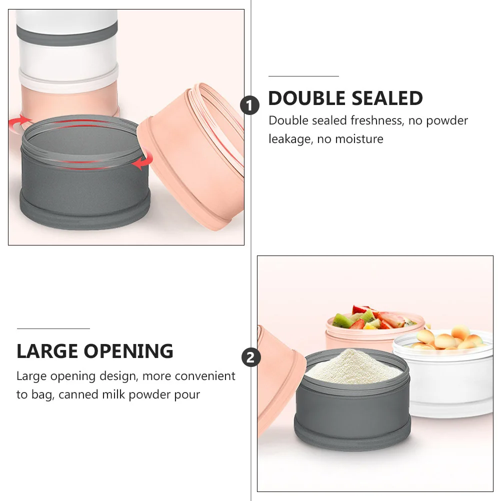 2 stuks melkpoeder opbergdoos afneembare babyvoeding container 4-laags draagbare formule houder voor reizen grote capaciteit voeden