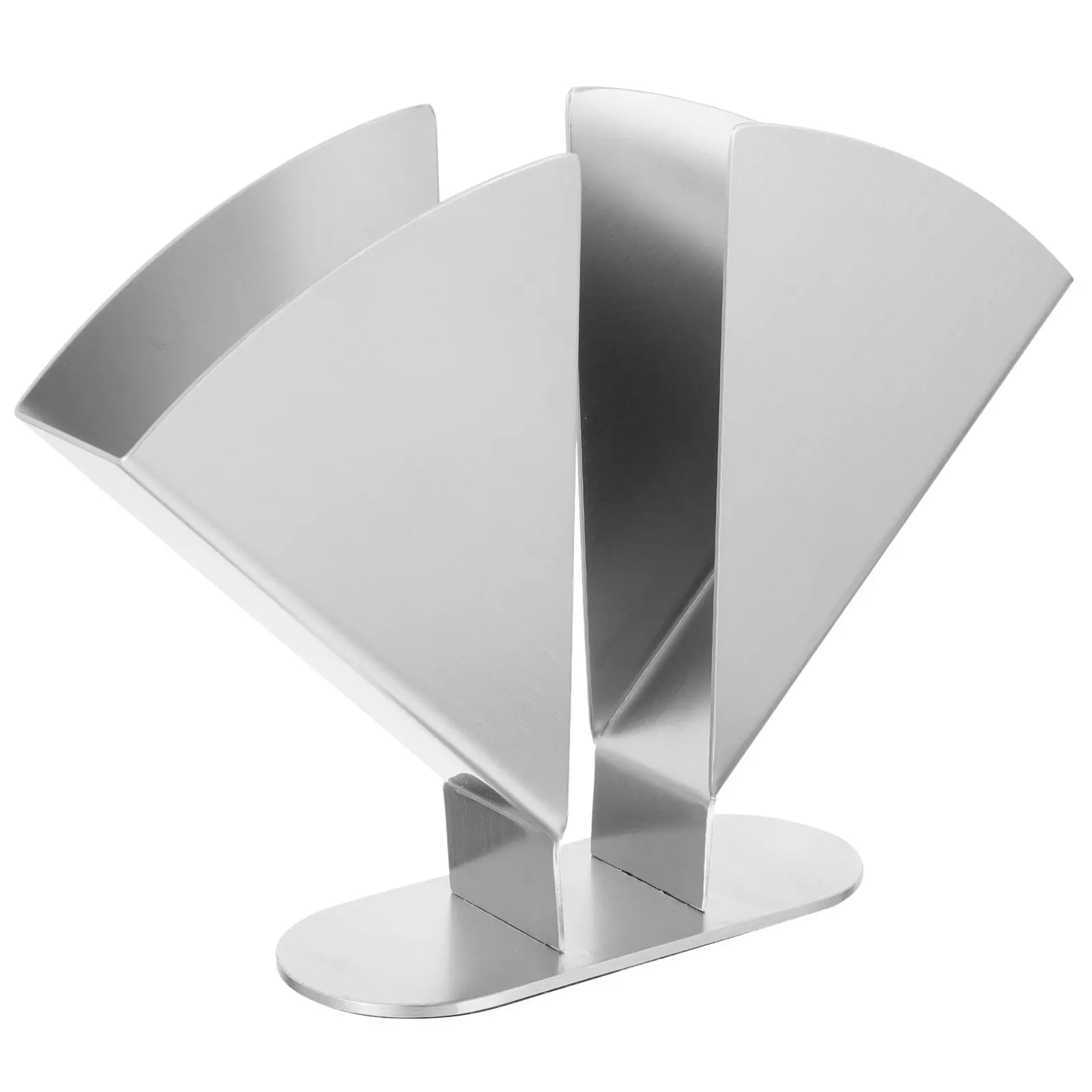 1Pcs Stainless Steel Napkin Holder Fan Shaped Paper Towel Rack Desktop Tissue Base Stylish Kitchen Bathroom Tissue Stand