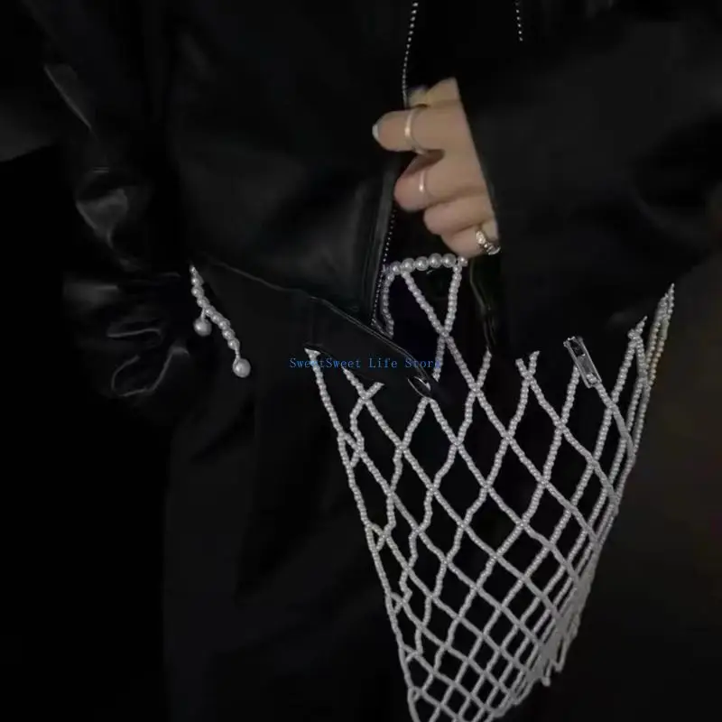 D5QB Gonna decorata con sofisticate perle finte con materiali robusti per eventi serali e riunioni lavoro