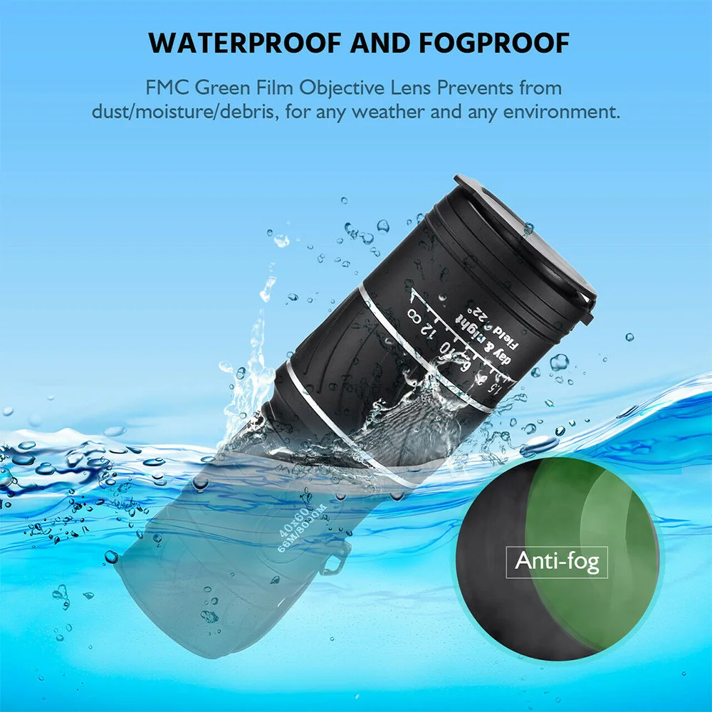 Mini telescopio óptico portátil para adultos, Monocular de alta potencia con visión nocturna Hd, 16x52, para exteriores