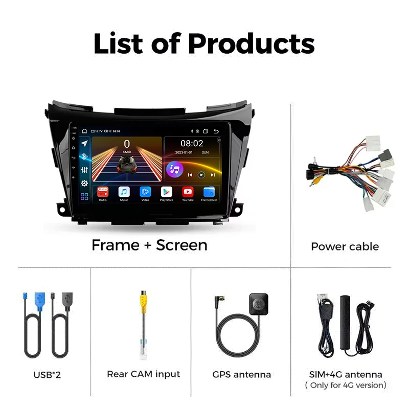 أندرويد 16 Carplay Auto لنيسان مورانو 3 Z52 2014 - 2020 راديو السيارة الوسائط المتعددة مشغل فيديو الملاحة ستيريو GPS DSP 5G WIFI