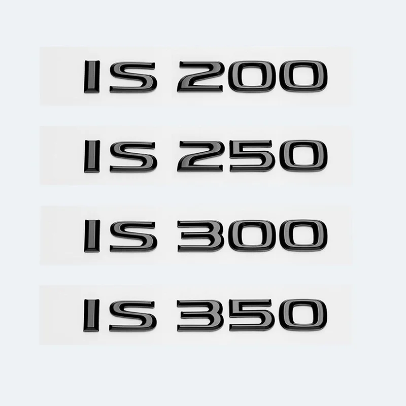 Glossy Black ABS Letters IS200 IS250 IS300 IS350 IS300h IS200t IS500 HYBRID Emblem For Lexus Car Trunk Logos Badge Accessories