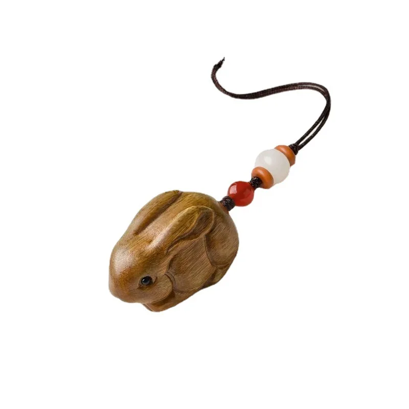 Green Sandalwood Chinese Zodiac Rabbit Pendant For Men Women 2026 Zodiac Year Gift Suitable For Necklace Car Keychain Phone Chai view 5