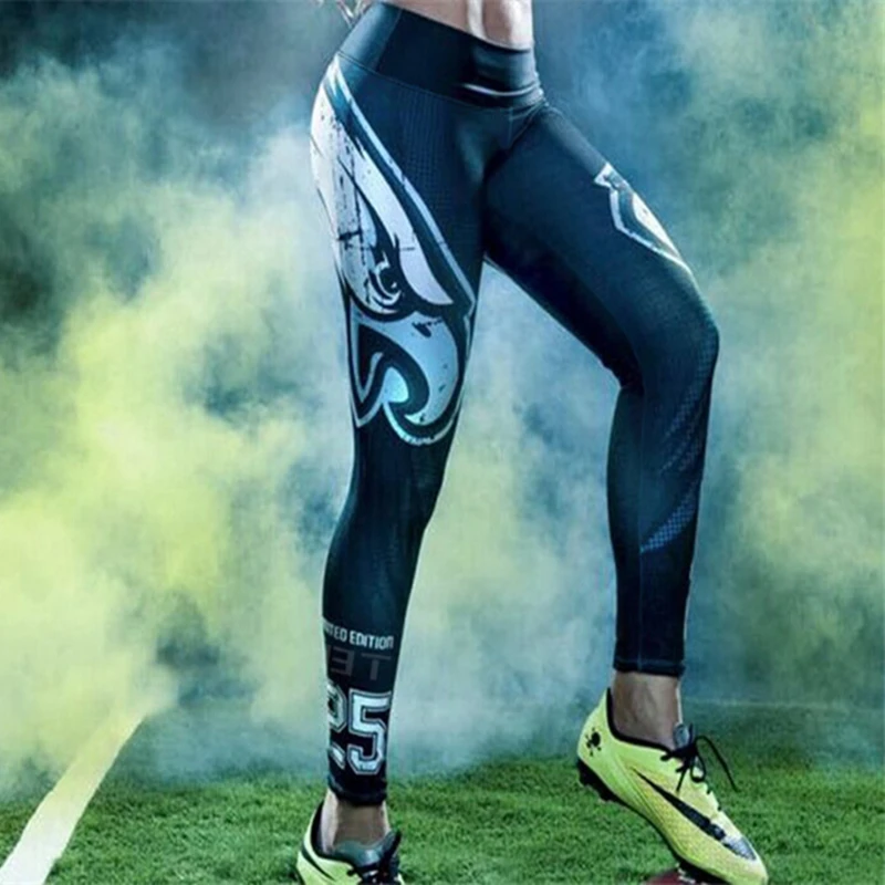 Women Sports Leggings Eagle Hawk Print 3D Quick Dry Gym Legging Running Sportwear High Waist Slim Fitness Pants Jogging Jeggings