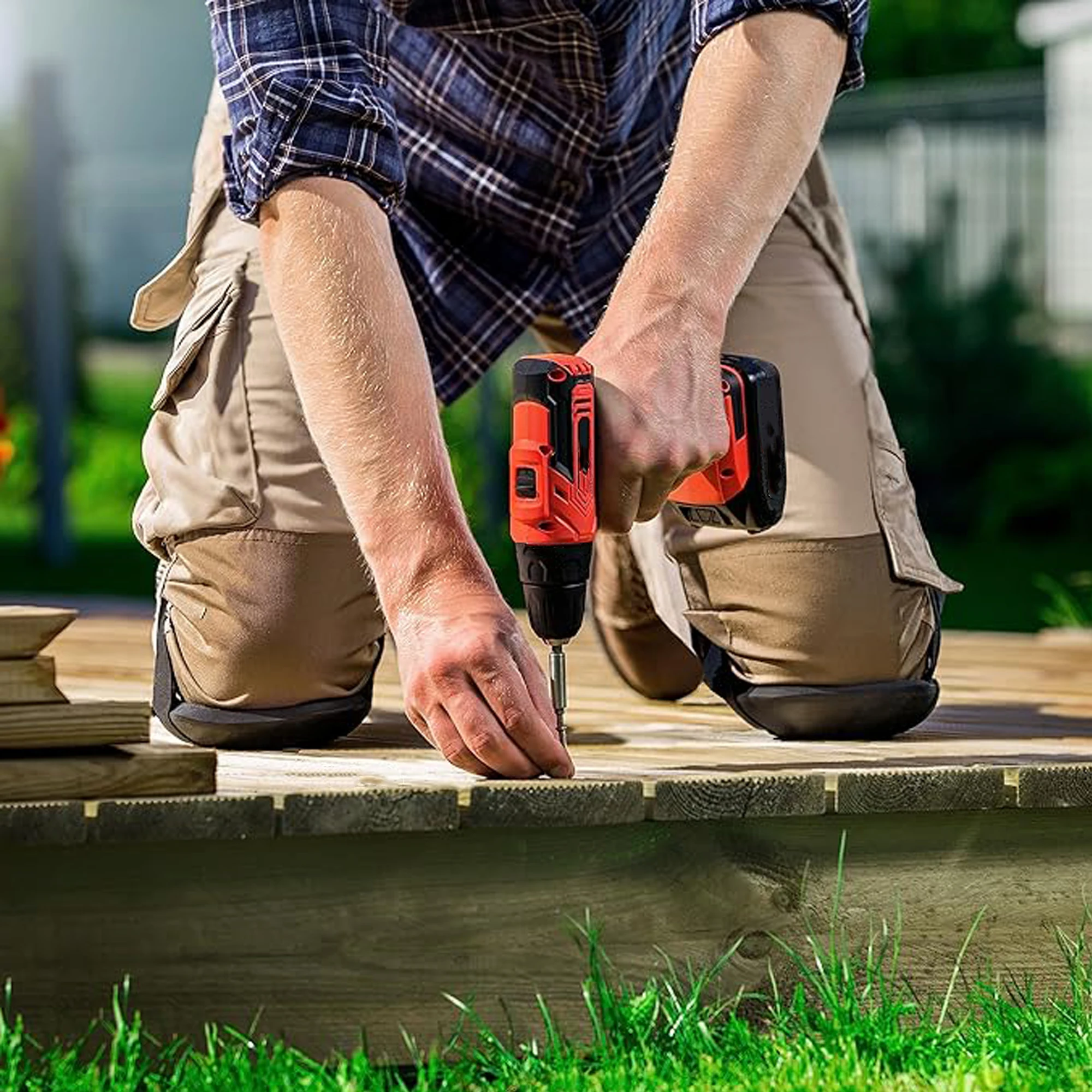 Imagem -04 - Joelheiras Impermeáveis para Jardinagem de Espuma para Homens e Mulheres Almofadas Leves com Alças Ajustáveis de Gancho e Laço Par