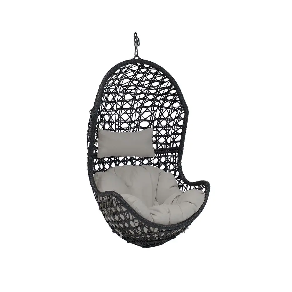 

Cordelia Egg Chair with Cushions Resin Wicker Hanging Chair with 265Pound Weight Capacity Hanging Swing Includes Gray Polyester