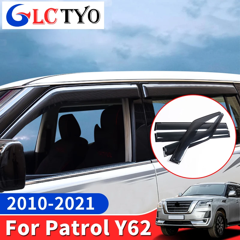 

Windows Vent Visor, Rain Flow Deflector for Nissan Patrol Y62 2010-2021 2020 Upgrades Exterior Decoration Accessories Body Kit