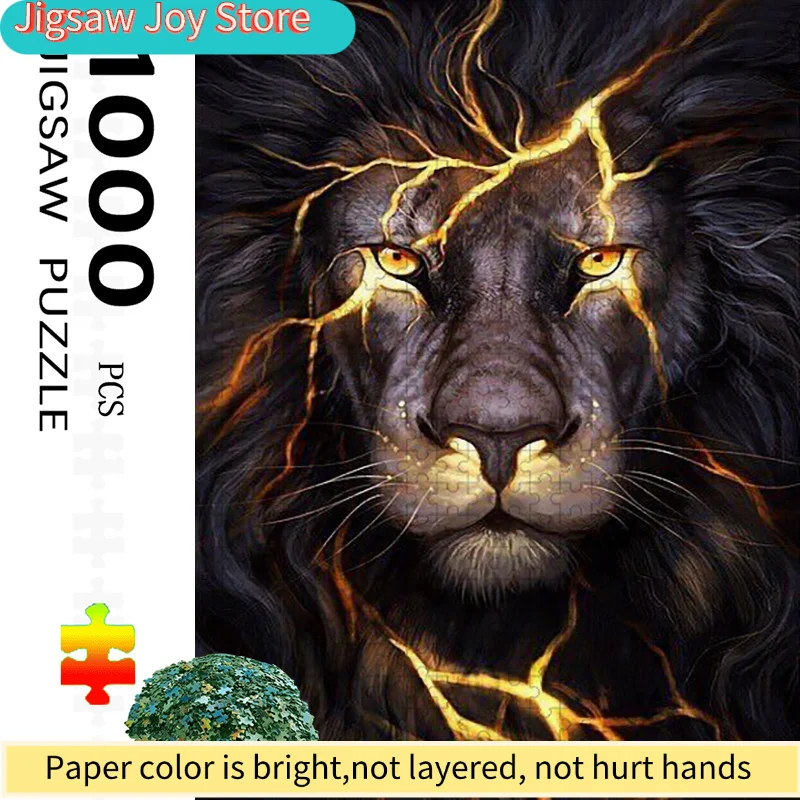 Puzzle 1000 elementów, Motyw Króla Lwów, Klasyczne postacie, Zabawa dla dorosłych i rodziny, Relaksujący układanka. |   Idealne na urodziny, Boże Narodzenie