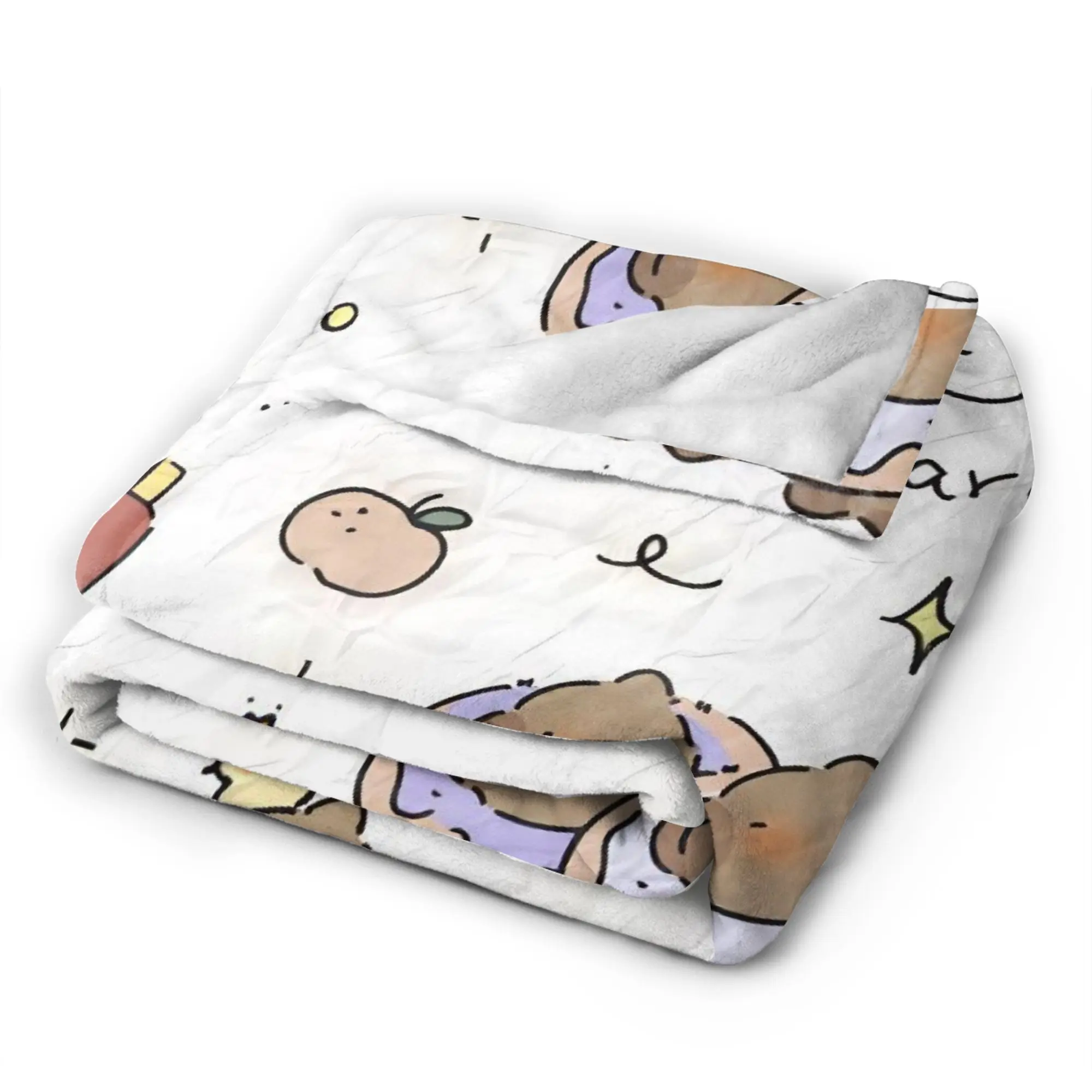 Soft Blanket Children Camping Capybara  Throw Blanket  Flannel Bedspread For Living Room Graphic Sofa Bed Cover