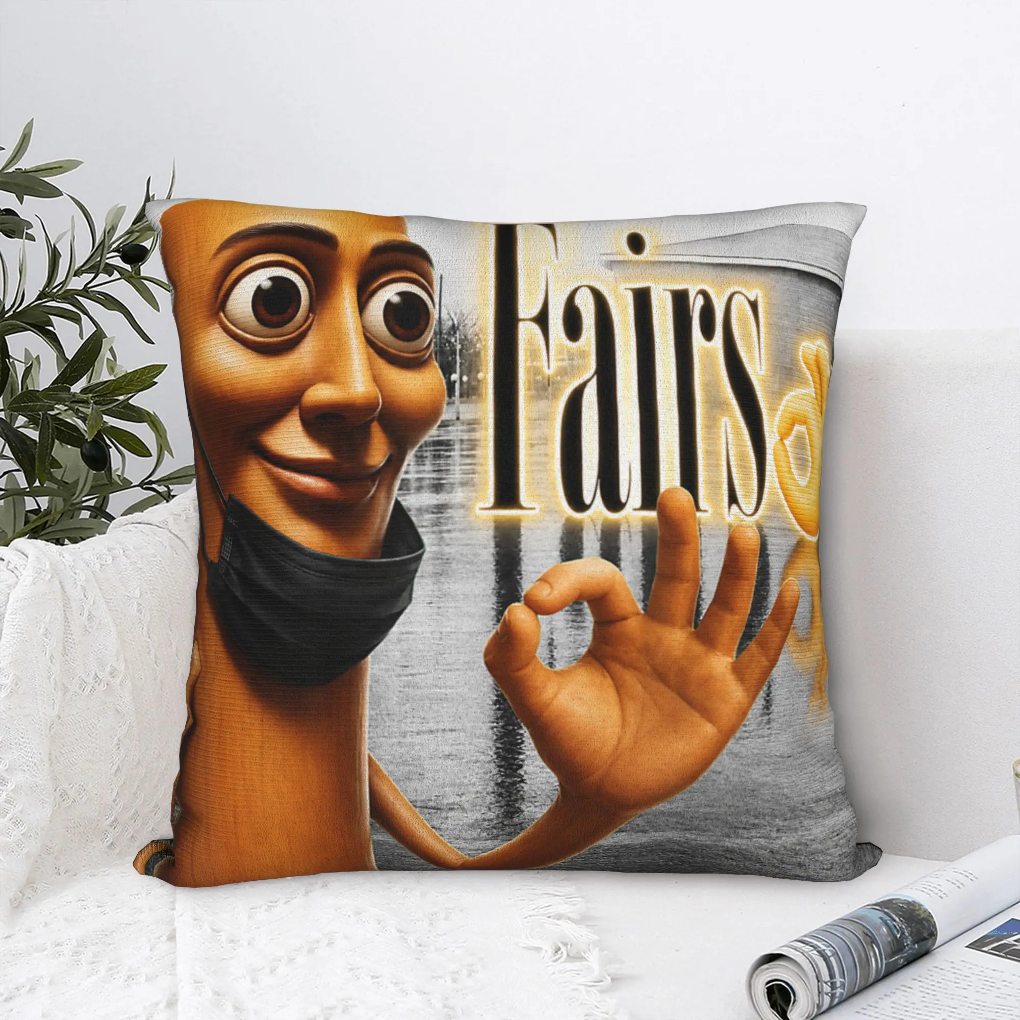 Funny Triple T Tung Sahur Fairs Parody YBG Meme Pillow Case Retro Trendy Pillow Cover Pillowcases For Wedding Party Home Decor