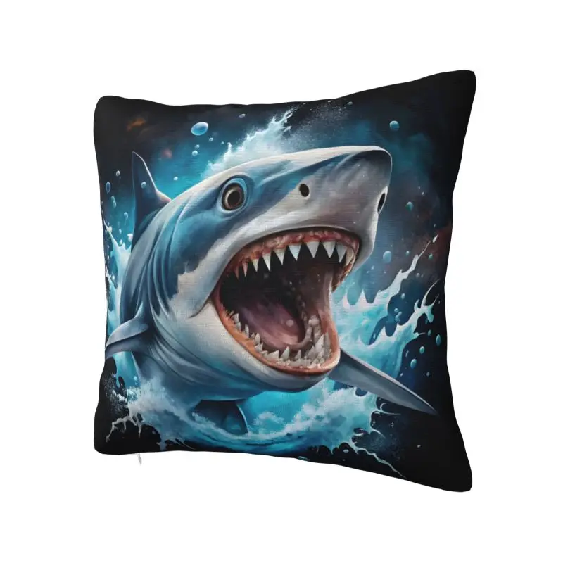 Ocean Animal Shark Throw Pillow Covers Living Room Decoration Modern Cushions Cover For Sofa Chair Square Polyester Pillowcase