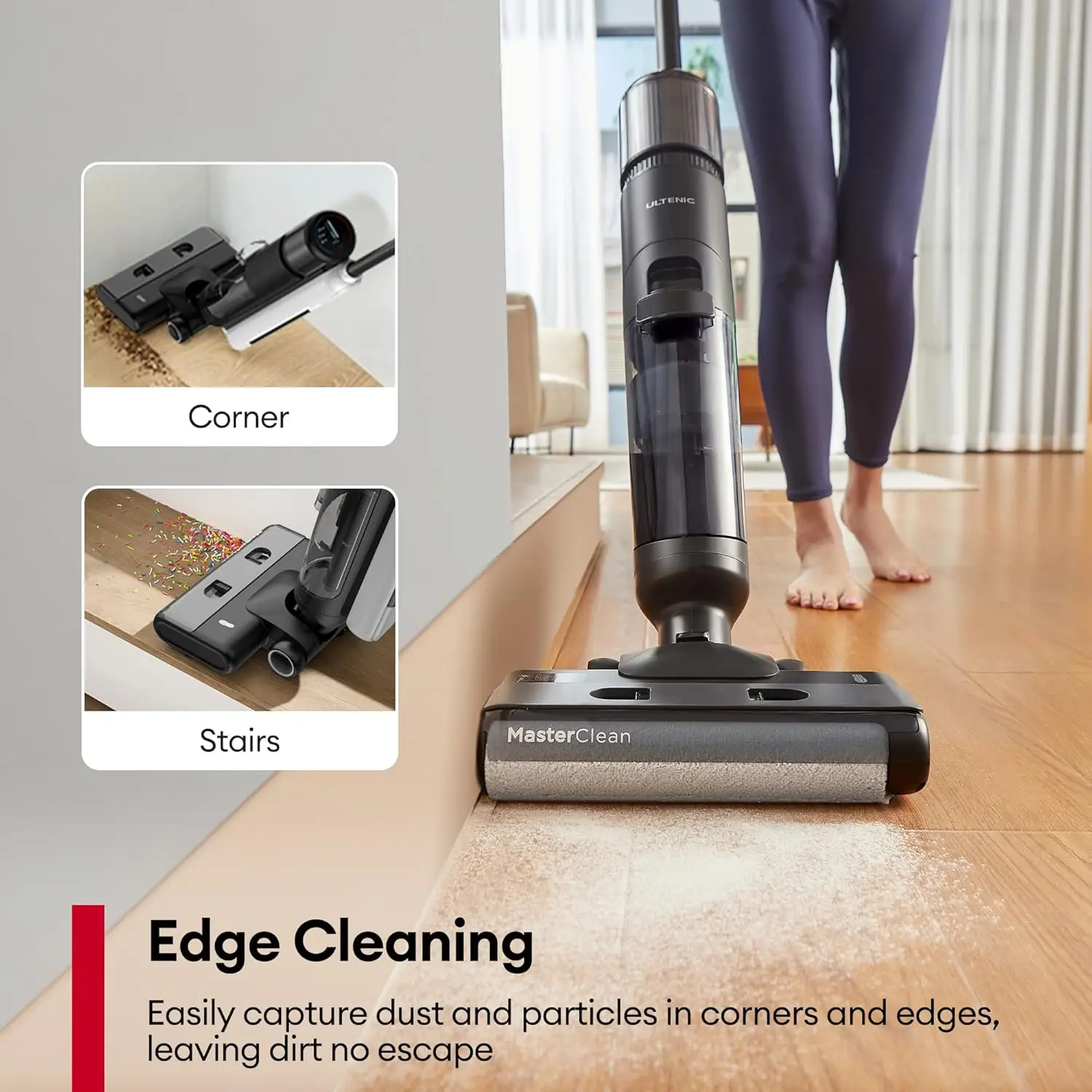 Wet Dry Vacuum Cleaner,Cordless Vacuum Mop Combo with Self-Cleaning,Smart Mess Detection,50mins Runtime,3-in-1 Vacuum Mop for