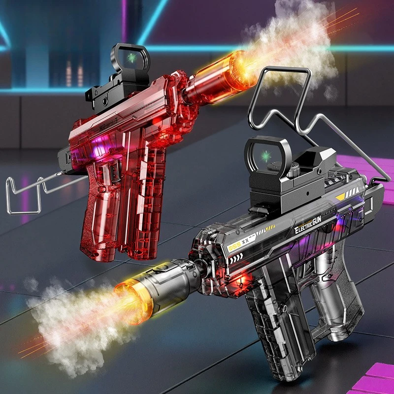 Elektrische Spray Mist Glowende Geluidseffect Speelgoedpistool voor Kinderen Buitenspeelgoed Opvouwbaar Automatisch Uzi Pistool Speelgoed Kindercadeaus