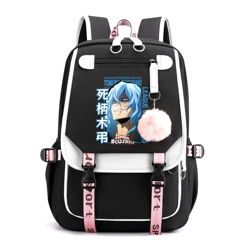 

New Hot Shigaraki Tomura Backpacks Teenage Street Cool Anime Backpacks High Quality USB Zipper Backpacks School Backpacks