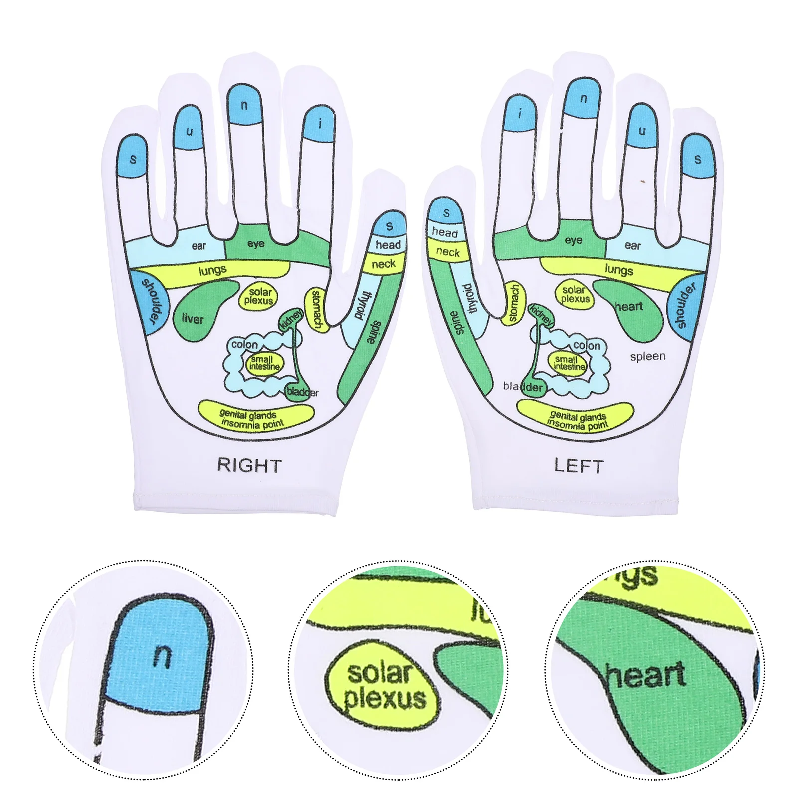 

Tool Acupressure Printed Gloves 's Feet Reflexology Spandex Reusable Acupoint