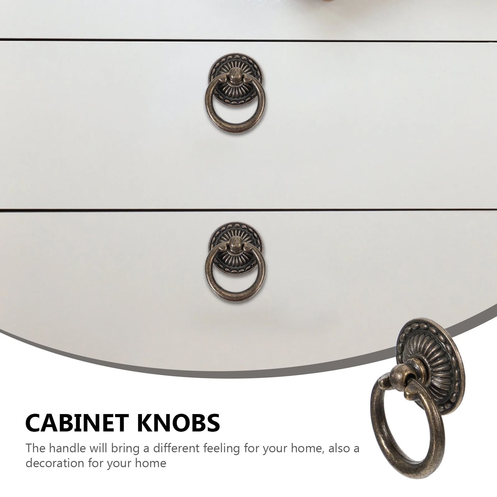 

12pcs Vintage Drawer Handle Cabinet Knobs Round Zinc Alloy Furniture Hardware For Drawer Cabinet Door