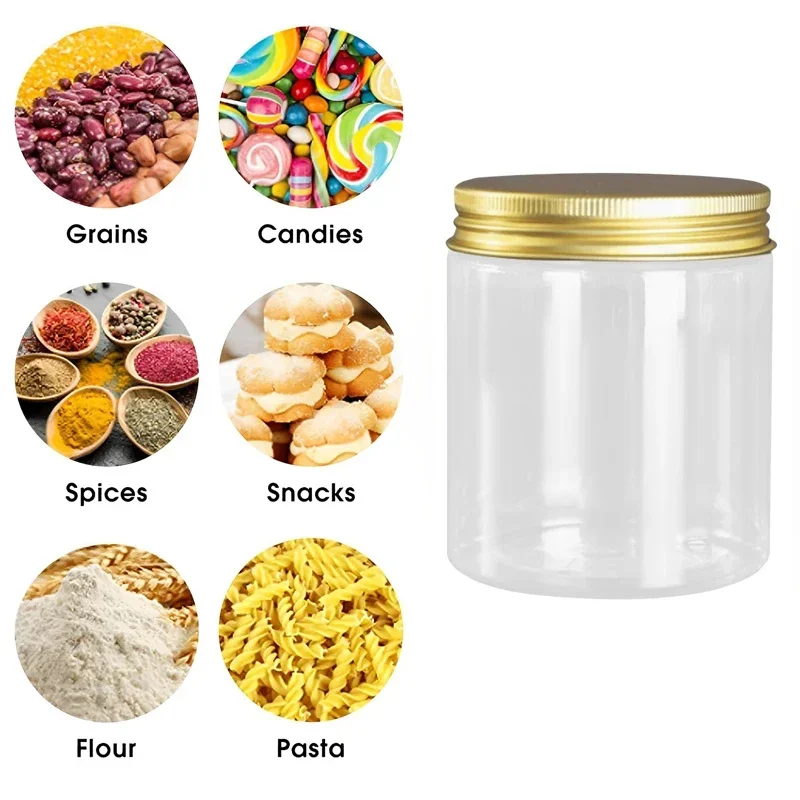 24Pcs 250ml Storage Jars with Lids Clear Round Canister Empty Plastic Cosmetic Jar Food Storage Containers Travel Kitchen Supply