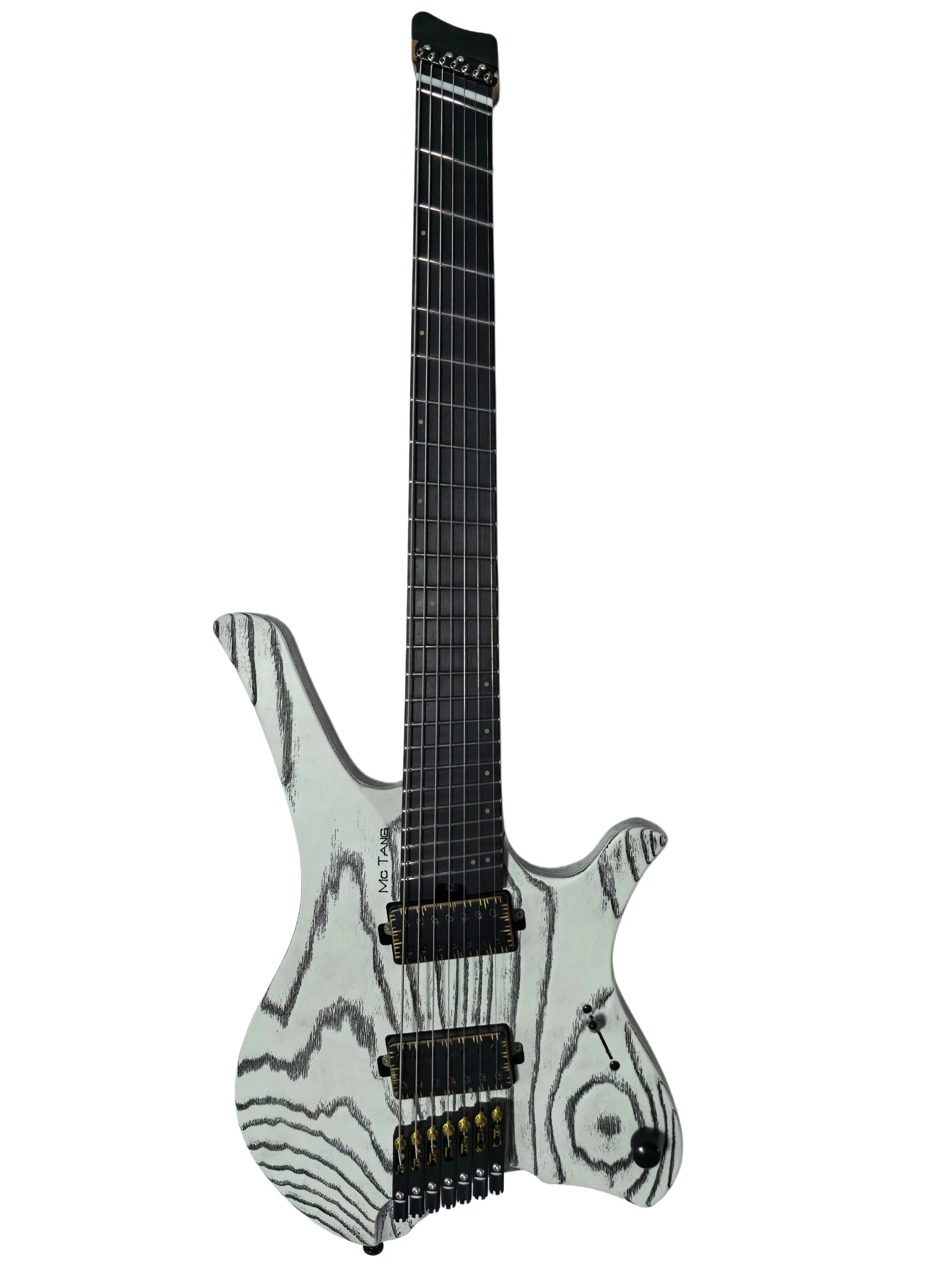 7strings McTang Headless Electric Guitar, Fan Shaped Frets, Handmade, Sandblasted view 6
