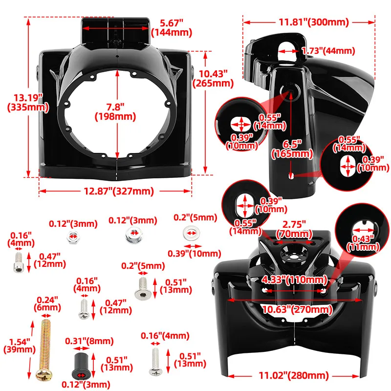 

Chrome Motorcycle 7" Round Headlight Nacelle Cover For Harley Touring Road King FLHR Classic FLHRC Special FLHRXS 2014-2015