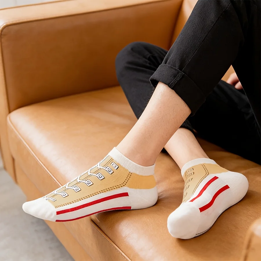 5 Pares de Calcetines Deportivos Invisibles para Hombre, de Algodón Fino, Transpirables, Absorbentes del Sudor y Resistentes al Olor, para Verano