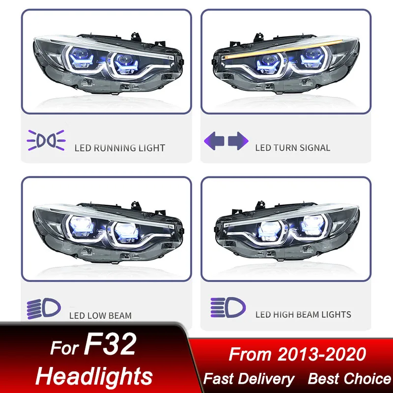 Hot Car styling Headlights For BMW 4 series M4 F32 13-20 new style LED Headlamp Assembly Upgrade Projector Lens Accessories Kit