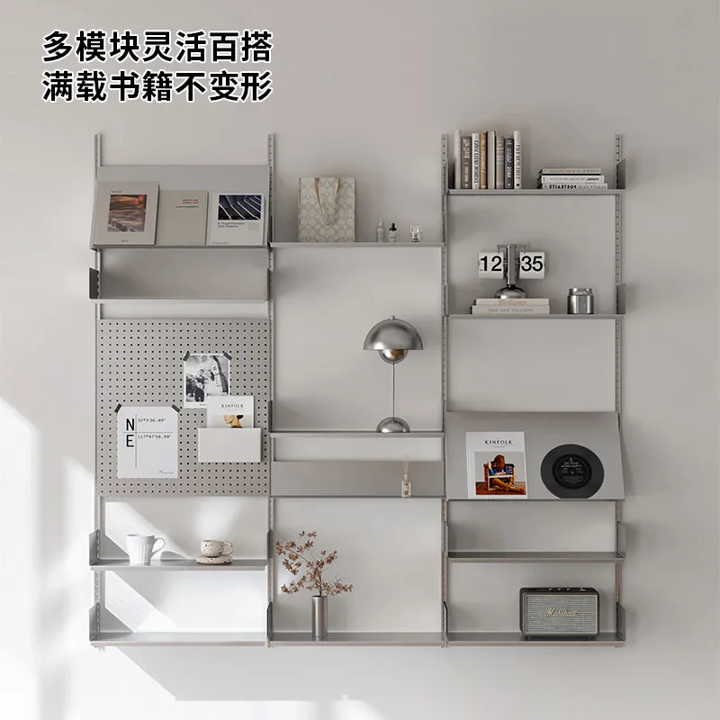 Pegboard wall-mounted display rack for the living room, multifunctional floating bookshelf