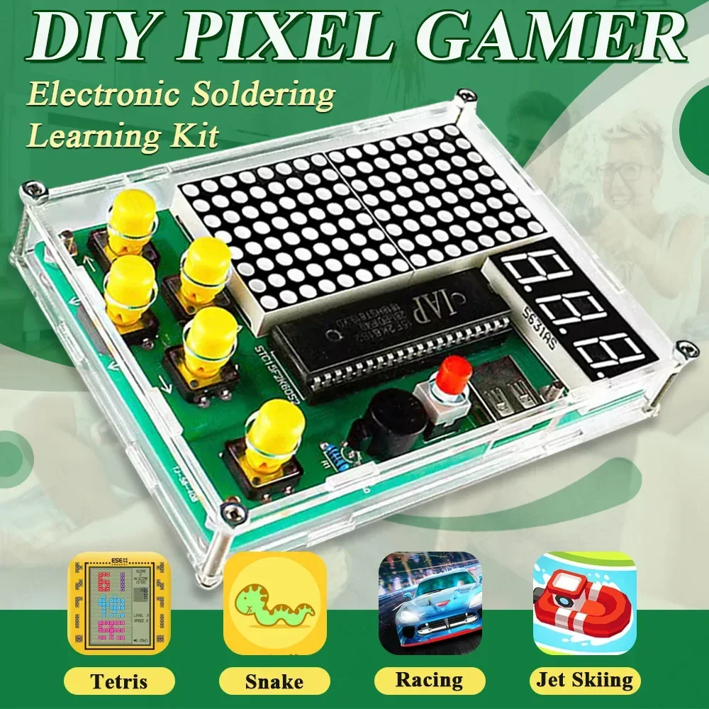 

DIY Pixel Game Maker Kit Electronics DIY Soldering Project Practice Solder Learning Assembly with Shell